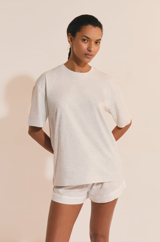 T-shirt de pyjama manches courtes en coton;${refinementColor}