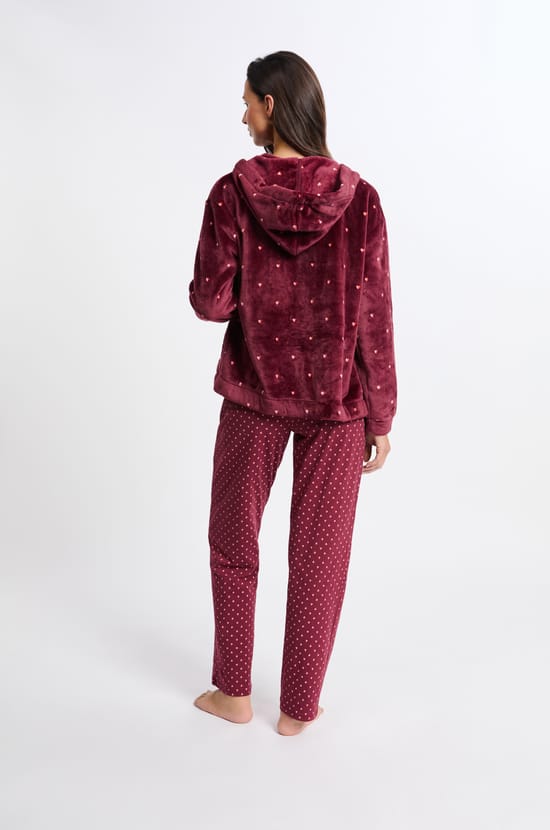 3-Piece Pajama Set With Heart Print In Cotton;${refinementColor}