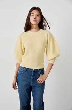 Puff Sleeve Sweater;${refinementColor}