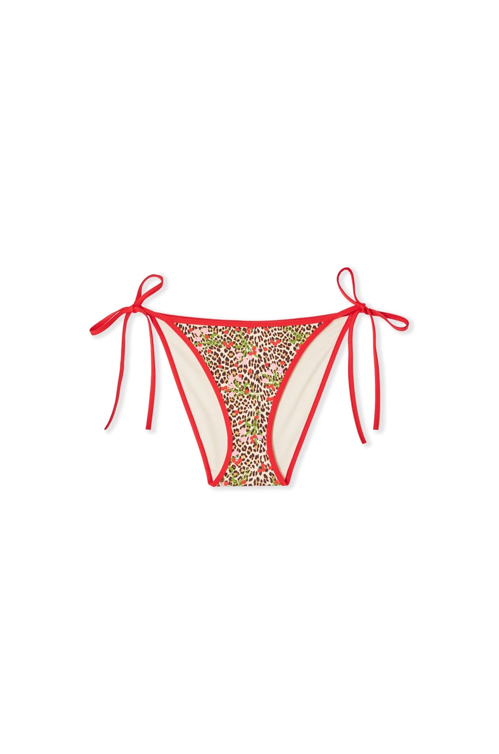Bas de maillot de bain bikini &agrave; nouer &agrave; imprim&eacute; l&eacute;opard & &agrave; fleurs;${refinementColor}