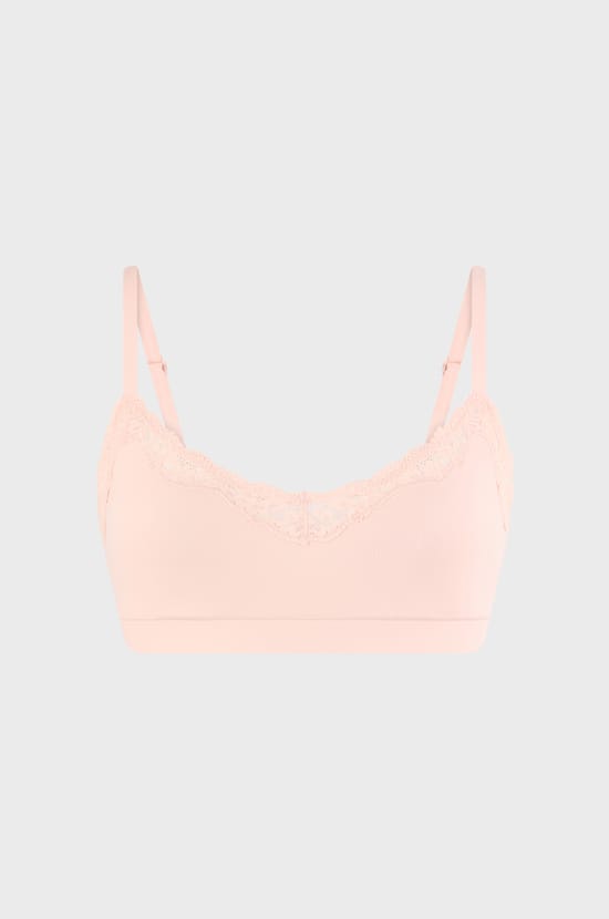 Bralette in Microfibre and Lace;${refinementColor}