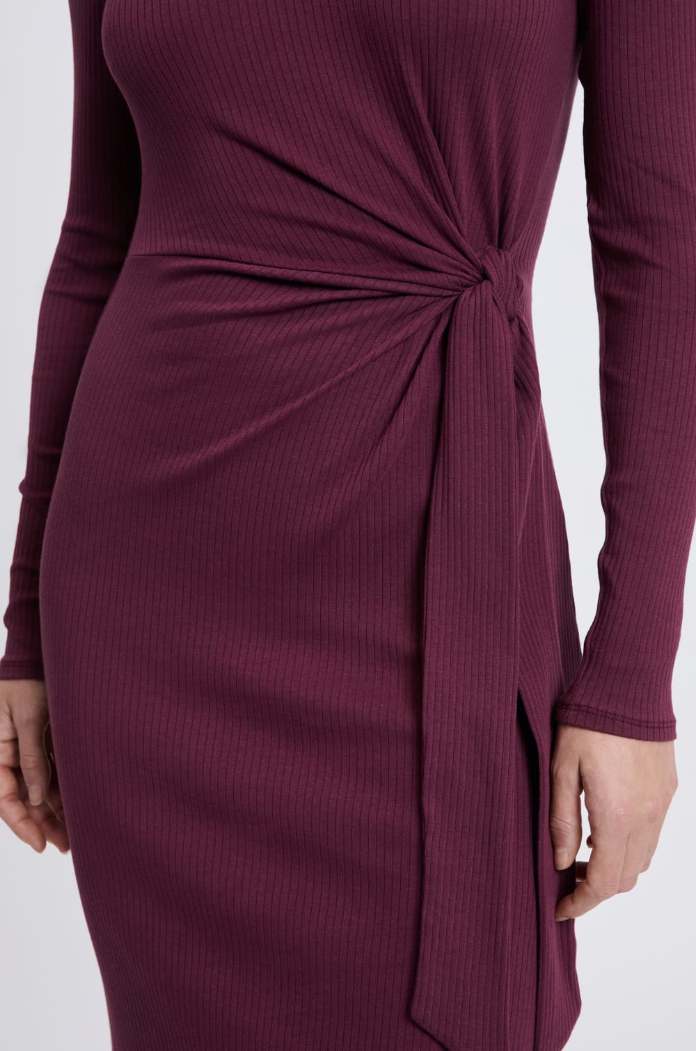 Robe avec détail à nouer en coton;${refinementColor}