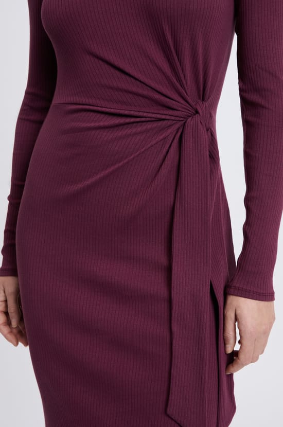 Robe avec détail à nouer en coton;${refinementColor}