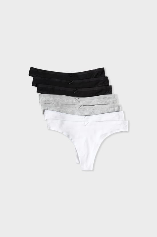 Lot de 7 strings en coton;${refinementColor}