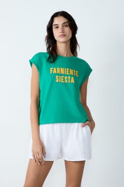T-shirt manches courtes en coton "Farniente Siesta;${refinementColor}