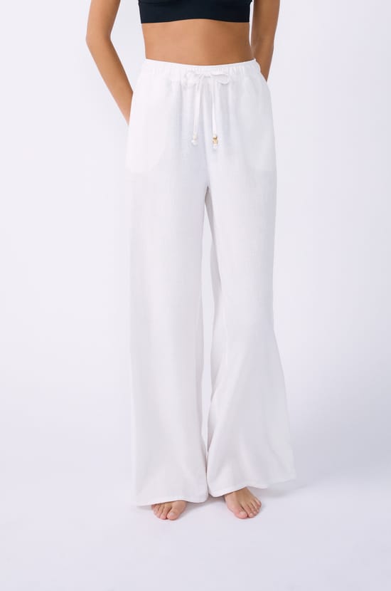 Pantalon large en lin;${refinementColor}