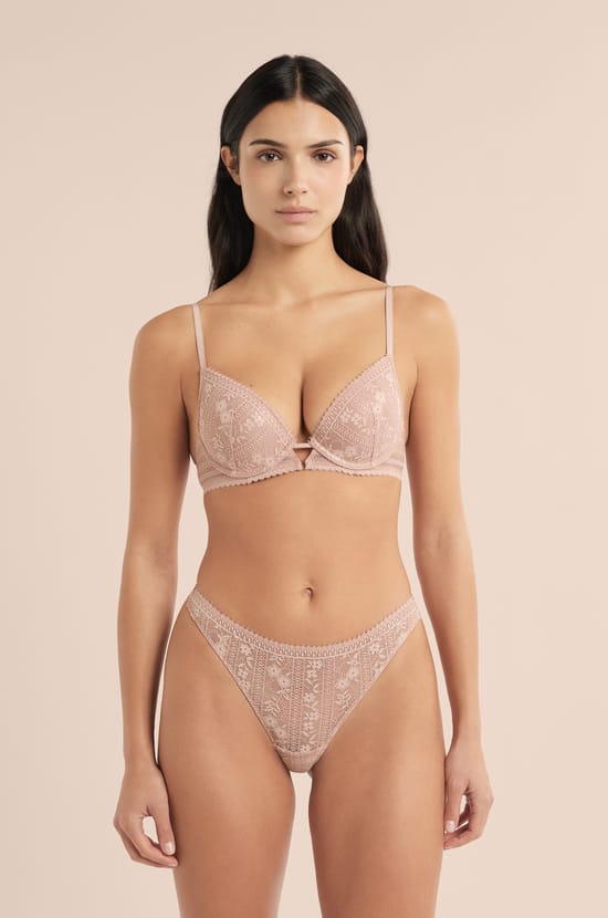 Soutien-gorge N.2 - Le push-up plongeant en dentelle iris&eacute;e;${refinementColor}
