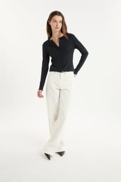 Wide-leg cotton jeans;${refinementColor}