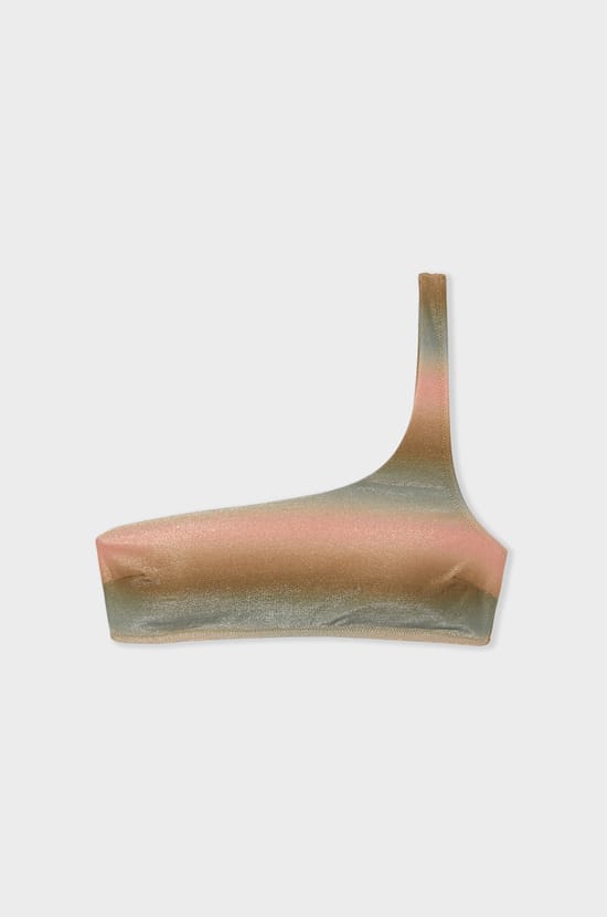 Bra asimétrico parte superior de bikini con lentejuelas;${refinementColor}