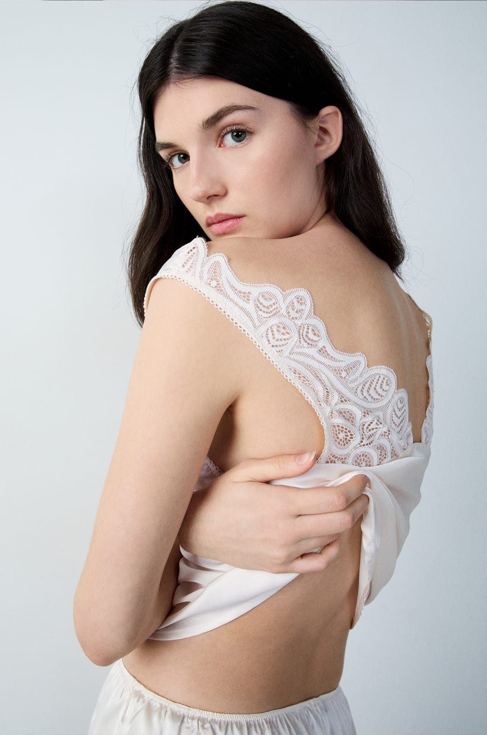 Satin Pyjama Tank Top;${refinementColor}