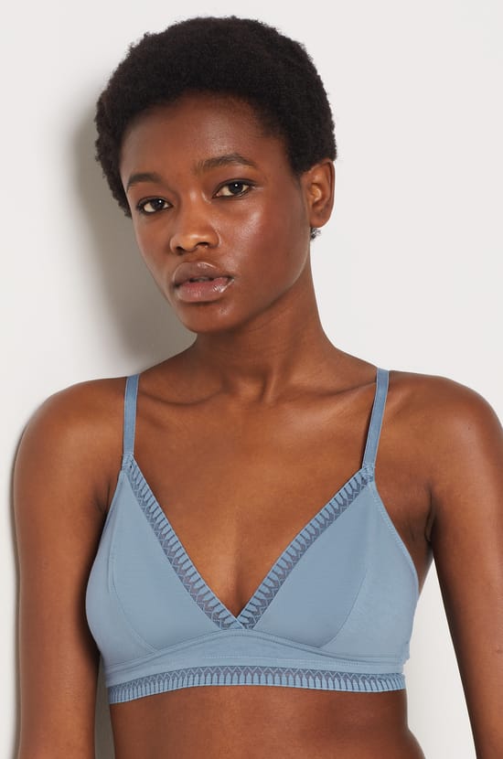Wireless Cotton Triangle Bra;${refinementColor}