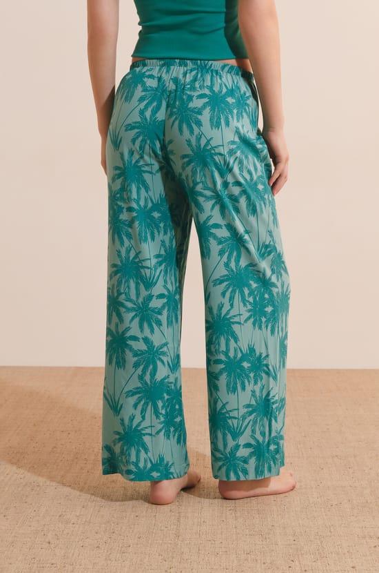 Pantalon de pyjama 7/8 &agrave; motifs;${refinementColor}