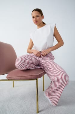 Striped Cotton Pyjama Bottoms;${refinementColor}