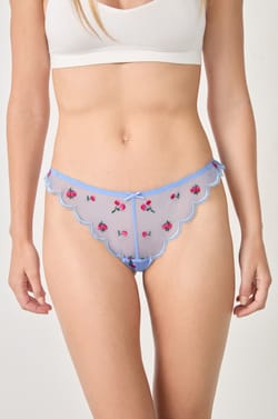 Embroidered Tulle Tanga;${refinementColor}