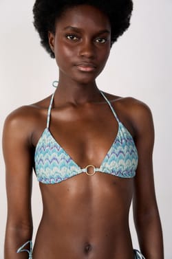 Triangle Bikini Top With Ring Detail;${refinementColor}