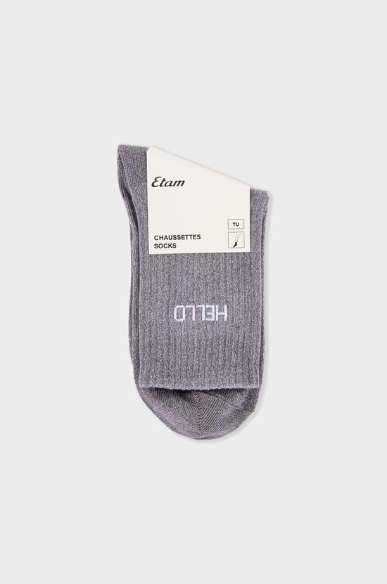Chaussettes irrisées avec écriture;${refinementColor}
