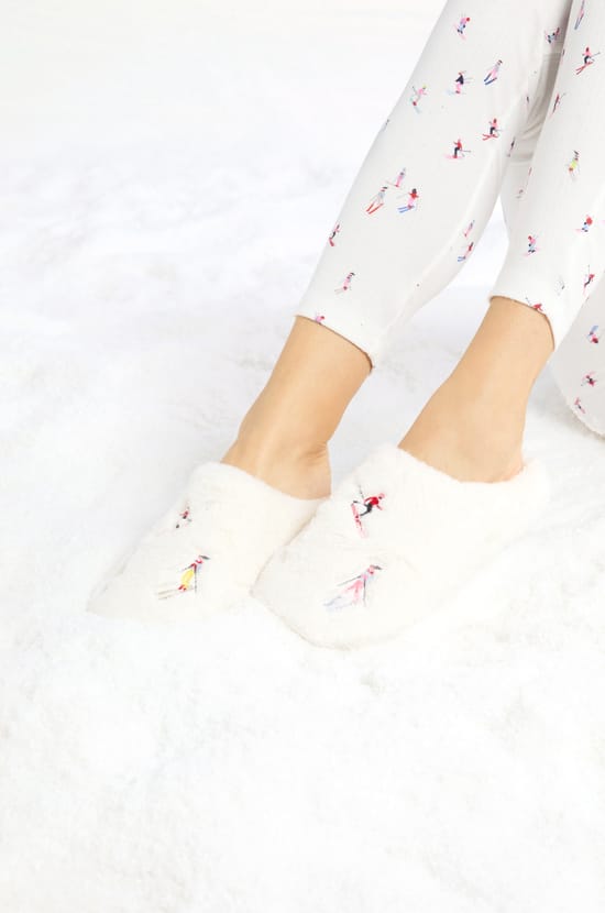 Faux Fur Patterned Mules Slippers;${refinementColor}