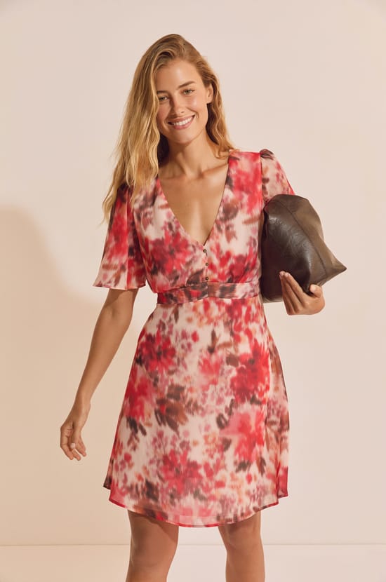 Short Patterned Dress;${refinementColor}