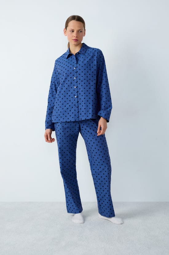Pantalon de pyjama à poids en coton;${refinementColor}