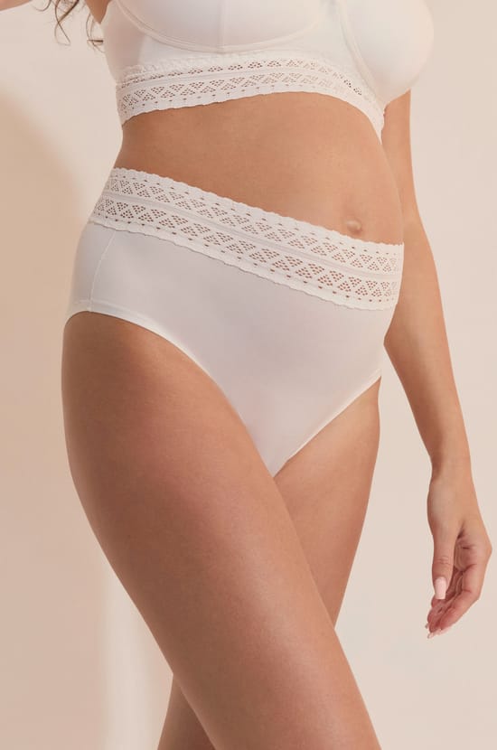 Maternity midi brief with lace details;${refinementColor}