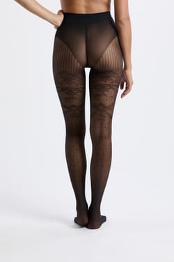 Collant transparent avec dentelle - 15D;${refinementColor}