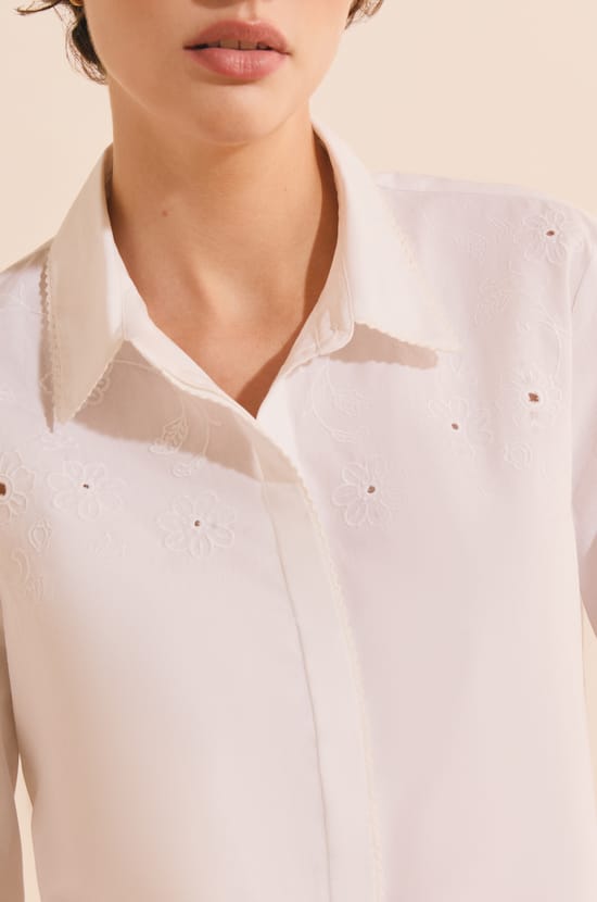 Chemise avec broderie en coton;${refinementColor}