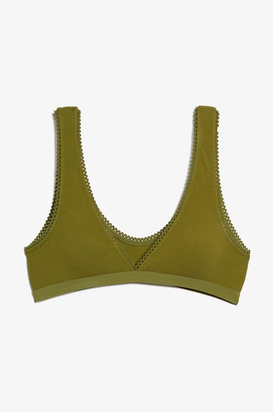 Triangle Bralette in Cotton;${refinementColor}
