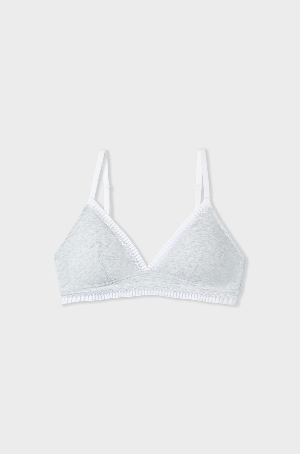 Cotton Wireless Triangle Bra;${refinementColor}