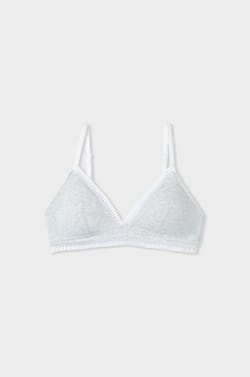 Cotton Wireless Triangle Bra;${refinementColor}
