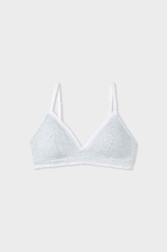 Cotton Wireless Triangle Bra;${refinementColor}
