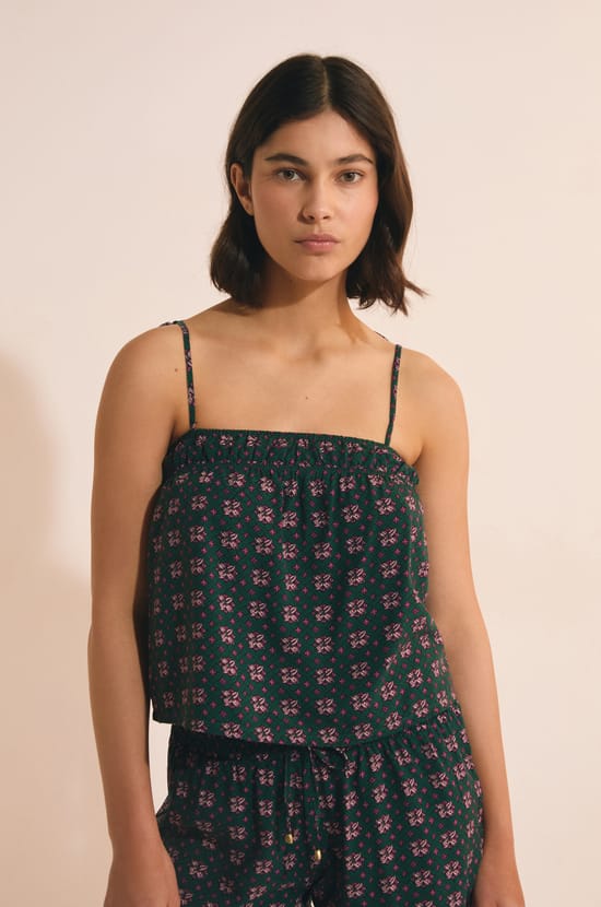 Top de pijama estampado;${refinementColor}