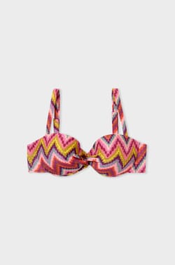 Bra de bikini bandeau estampado;${refinementColor}