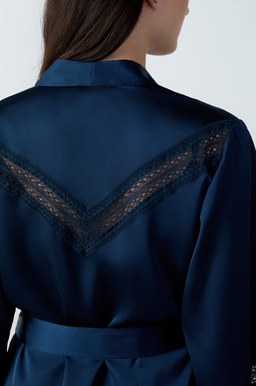 Satin Robe With Lace Details;${refinementColor}
