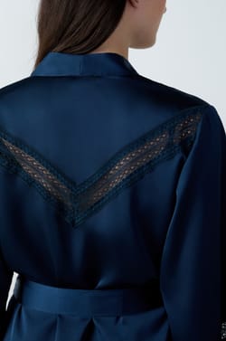 Satin Robe With Lace Details;${refinementColor}