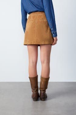 Short Suede Skirt;${refinementColor}