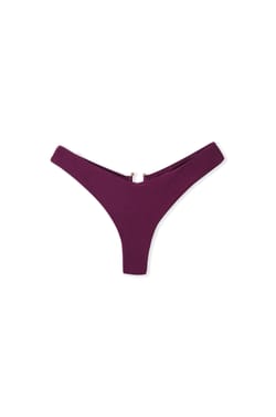 Brazilian Bikini Bottom with Satin Finish and Jewel Detail;${refinementColor}