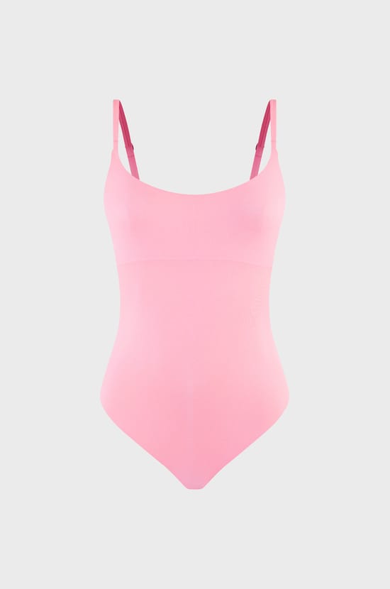 Microfiber bodysuit with integrated bralette;${refinementColor}