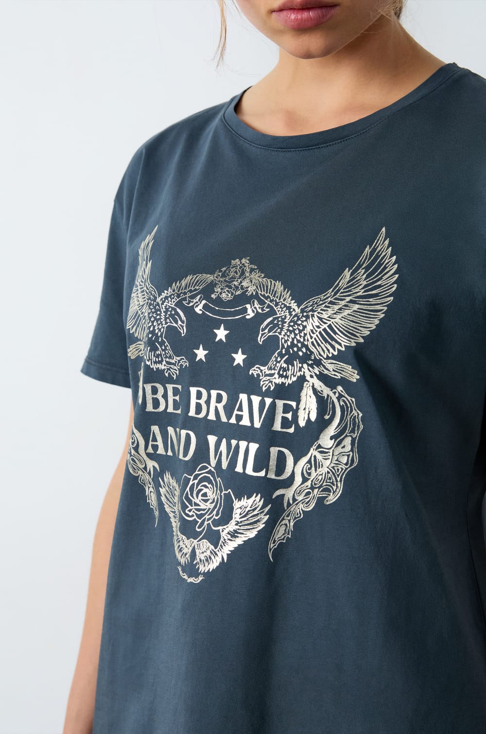 Printed Cotton T-shirt;${refinementColor}