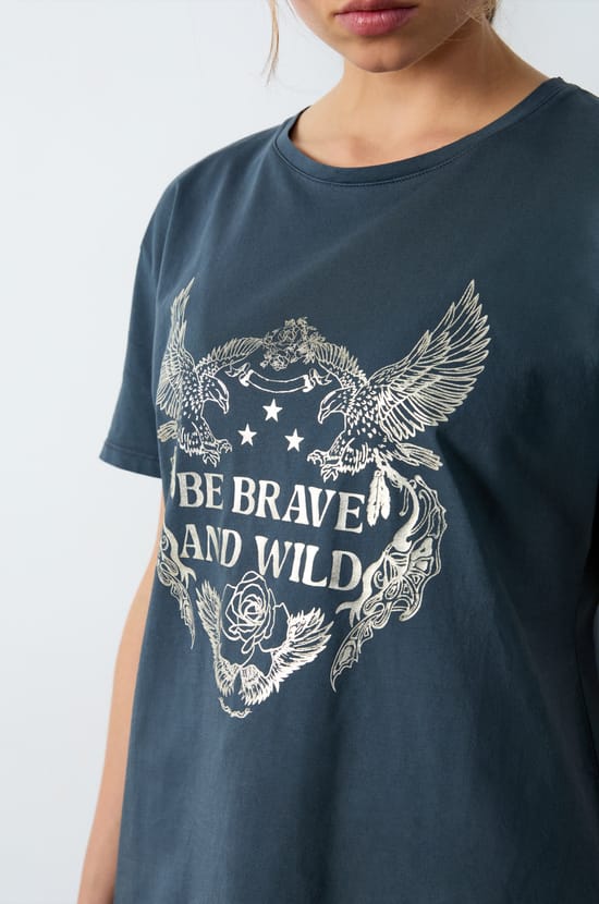 T-shirt en coton imprimé;${refinementColor}