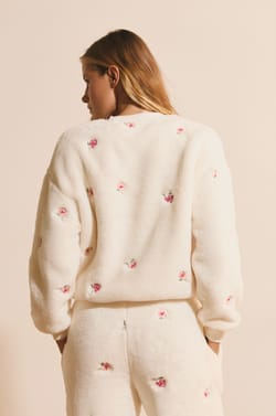 Sweatshirt &agrave; motif floral;${refinementColor}