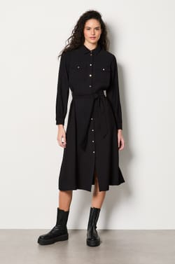 Belted Shirt Dress;${refinementColor}