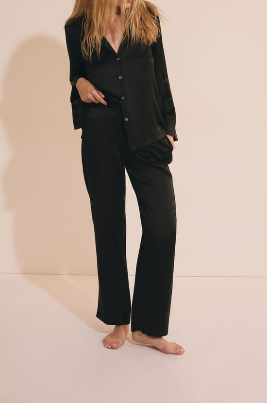 Pantalon de pyjama en soie;${refinementColor}