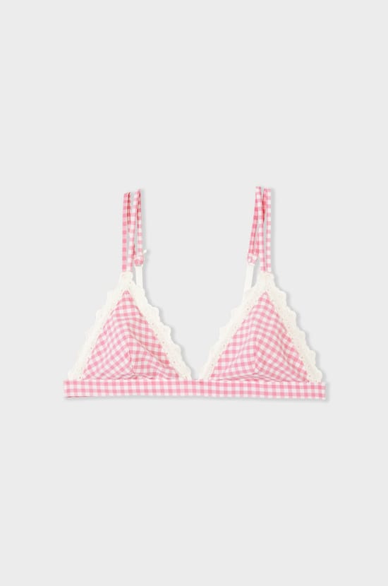 Soutien-gorge triangle sans armature avec broderie;${refinementColor}