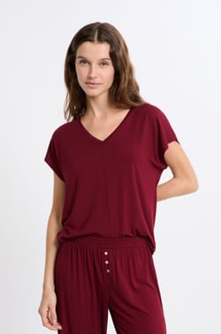 Camiseta de pijama de manga corta de modal;${refinementColor}