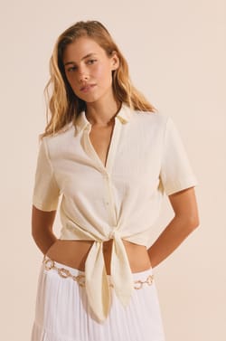 Chemise courte en coton;${refinementColor}