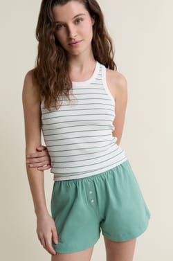 D&eacute;bardeur de pyjama col rond avec coton;${refinementColor}