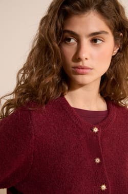 Pull cardigan avec laine;${refinementColor}