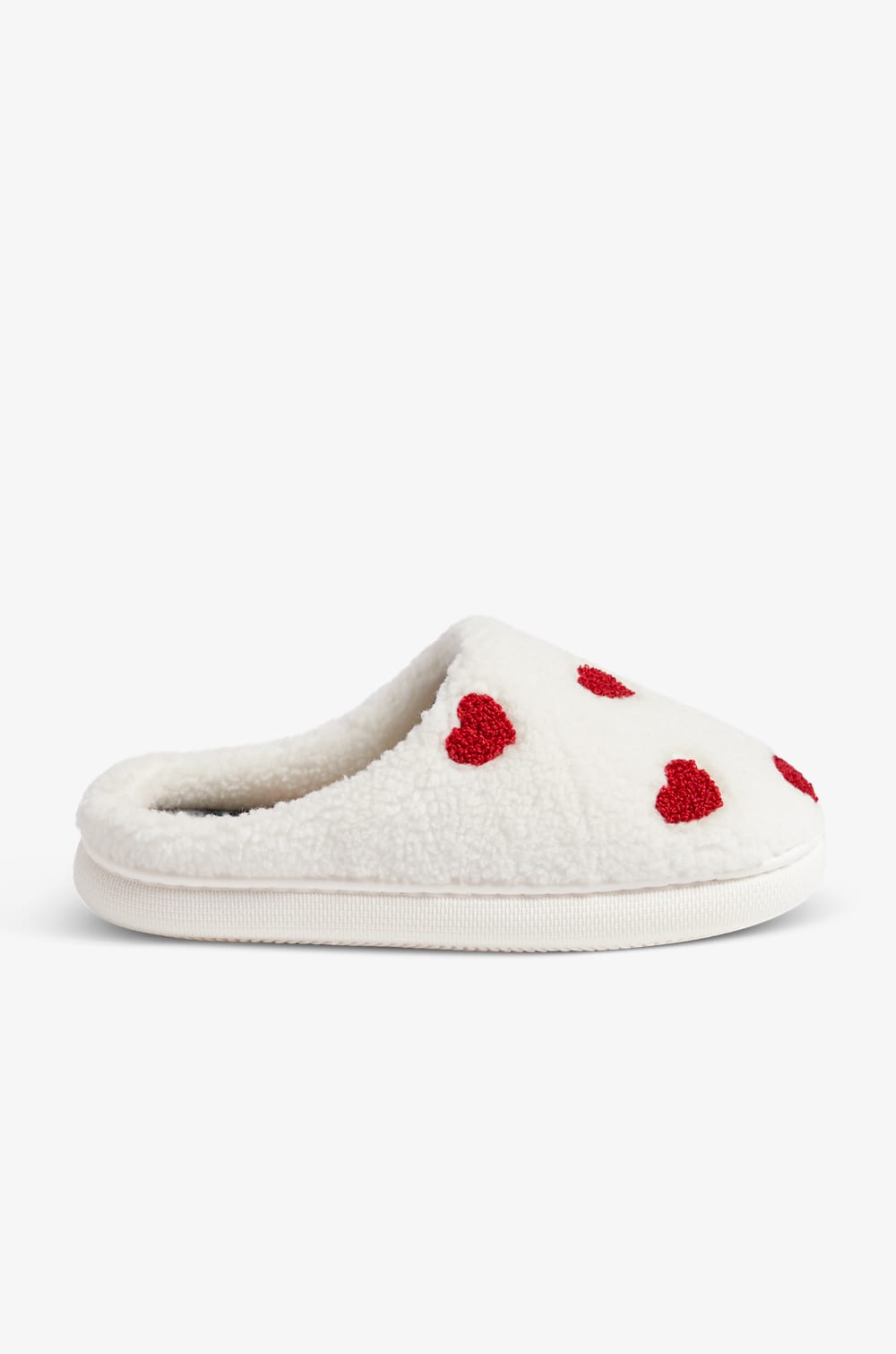 Heart pattern mule slippers;${refinementColor}