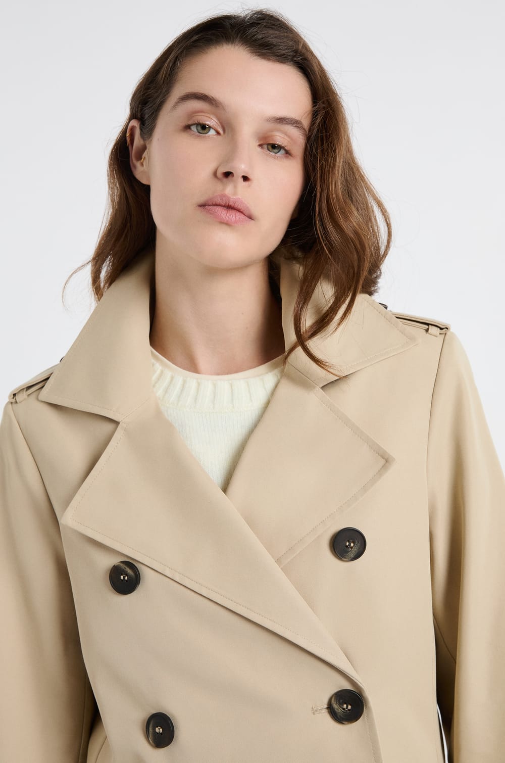 Langer Trench mit G&uuml;rtel aus Baumwolle;${refinementColor}