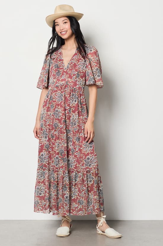 Floral Long Dress;${refinementColor}